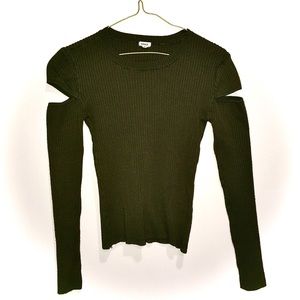 Ribbed Cut-Out Shirt